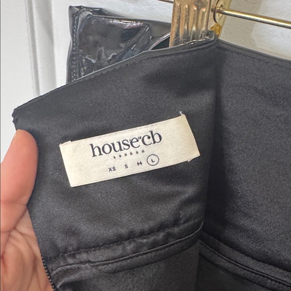 HOUSE OF CB LONDON HARMONY HIGH WAISTED PATRNT VINYL PANTS LARGE - Picture 12 of 16